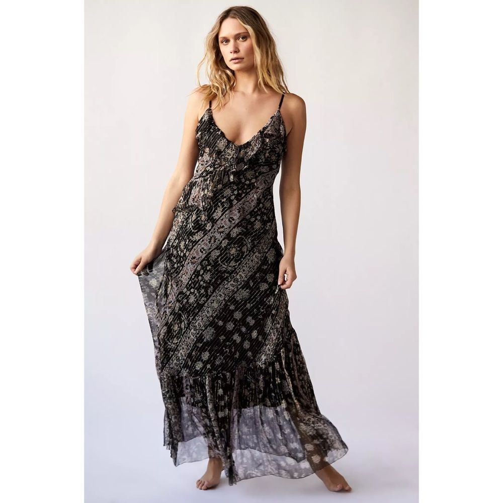Free People Gwendolyn Silk Bias Dress